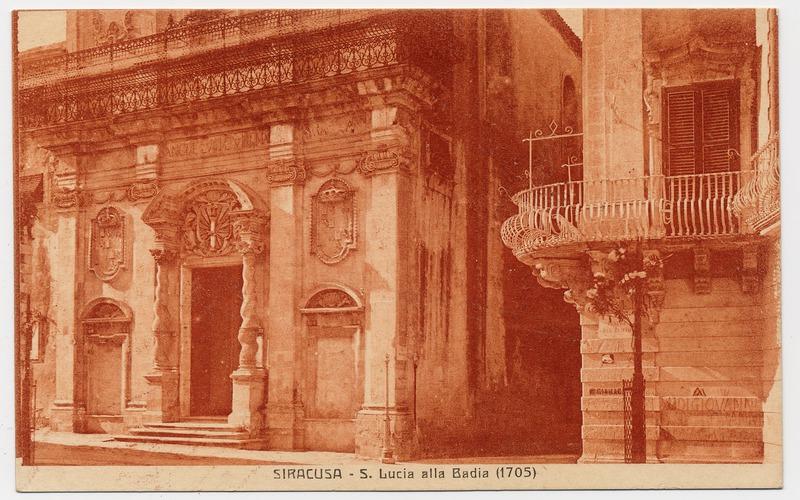 Fotografo non identificato, Siracusa - S. Lucia alla Badia (1705), 1905-1915, cartolina, FFC011072