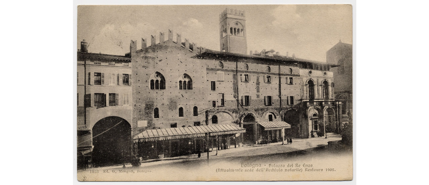 Fotografo non identificato, Bologna - Palazzo Re Enzo restaurato nel 19051916, cartolina, FFC016267