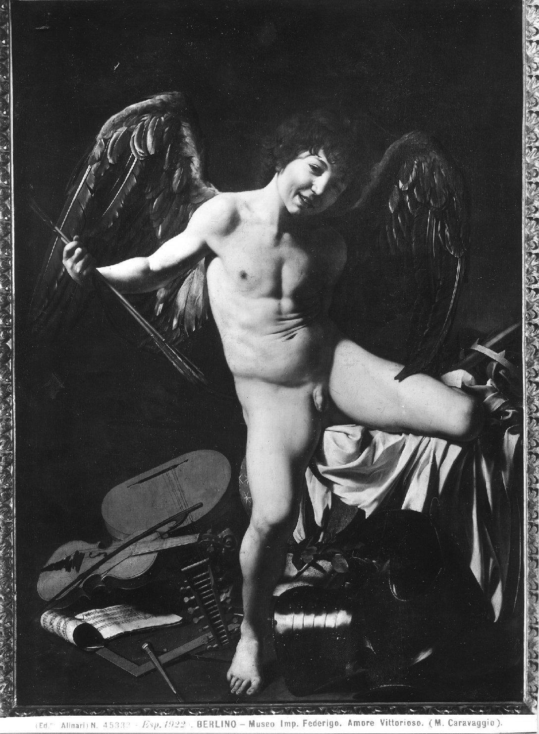 Fotografo non identificato, Berlino - Museo Imp. Federigo. Amore Vittorioso. (M. Caravaggio), gelatina bromuro d'argento/ carta, 0800458943