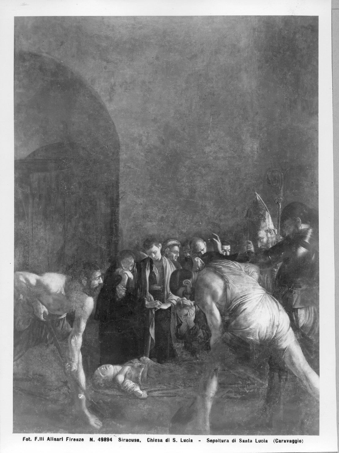 Fratelli Alinari I.D.E.A. S.p.A., Siracusa, Chiesa di S. Lucia - Sepoltura di Santa Lucia (Caravaggio), 1920-1950, gelatina bromuro d'argento/ carta, 00458942