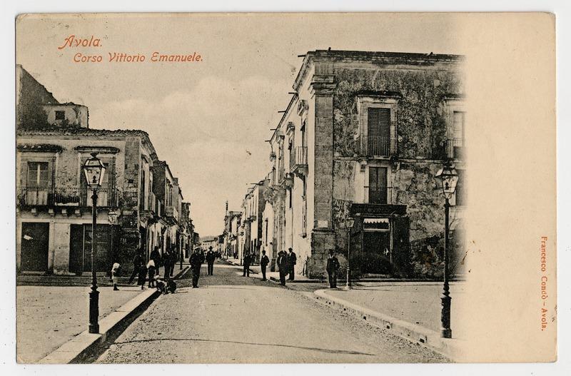Fotografo non identificato, Avola - Corso Vittorio Emanuele, 1905, cartolina, FFC011541
