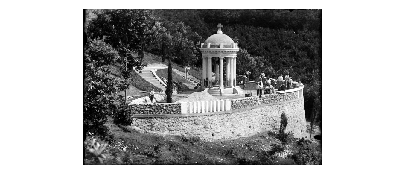 Zaccaria Dal Secco, Monumento, Francesco Baracca, sacello, Montello, operai, recinzione, 1938, gelatina ai sali d'argento, ZDS000239