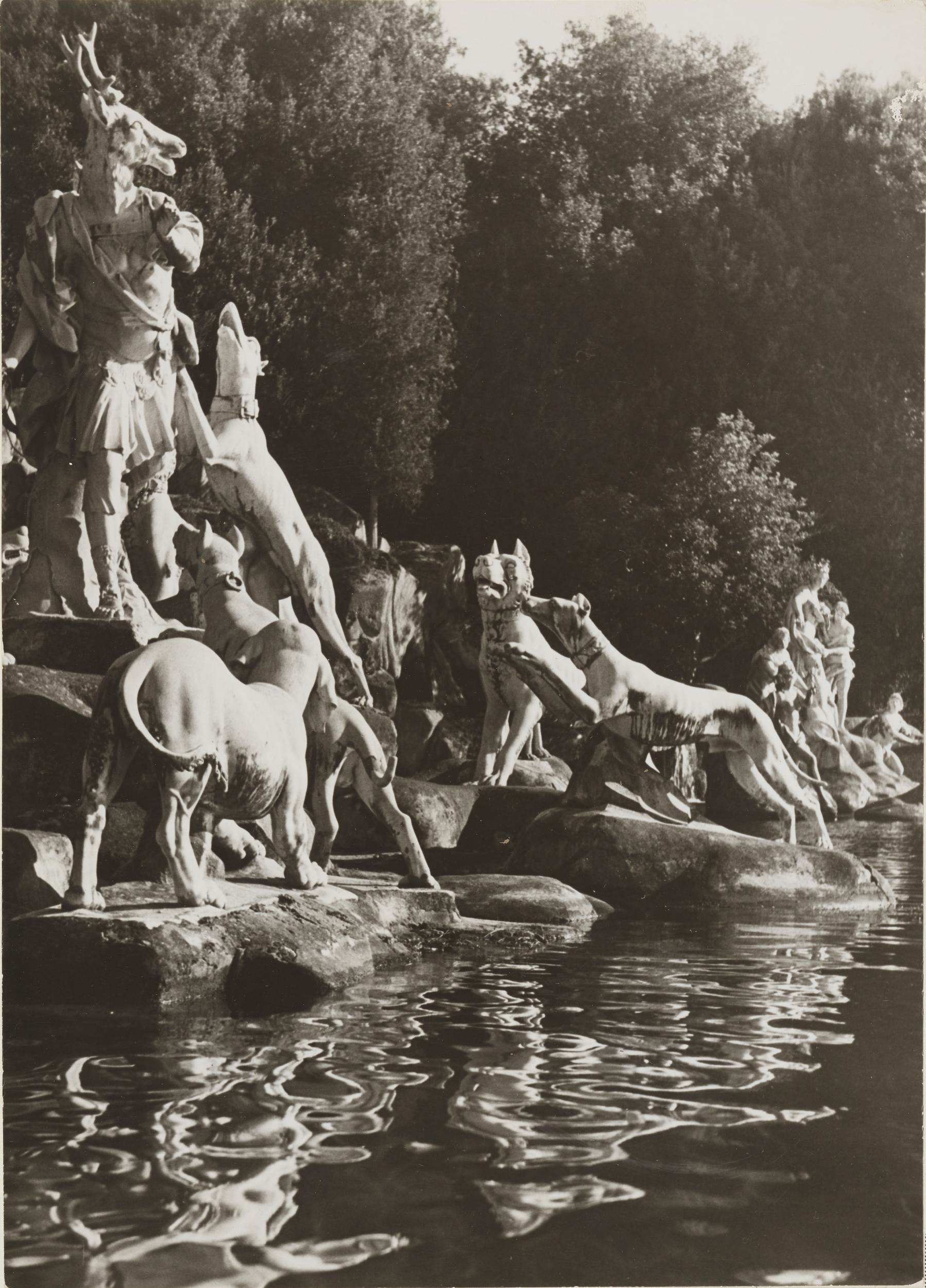 White - Capri, Caserta - Palazzo Reale, parco, bacino della cascata - il gruppo di Atteone, gelatina ai sali d'argento, MPI145150