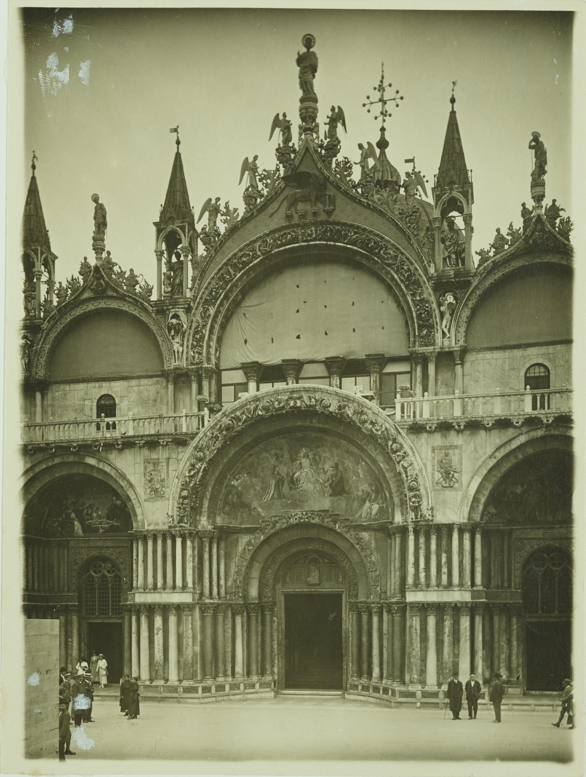 Fotografo non identificato, Venezia - Basilica di S. Marco, facciata, senza cavalli, gelatina ai sali d'argento, MPI153202