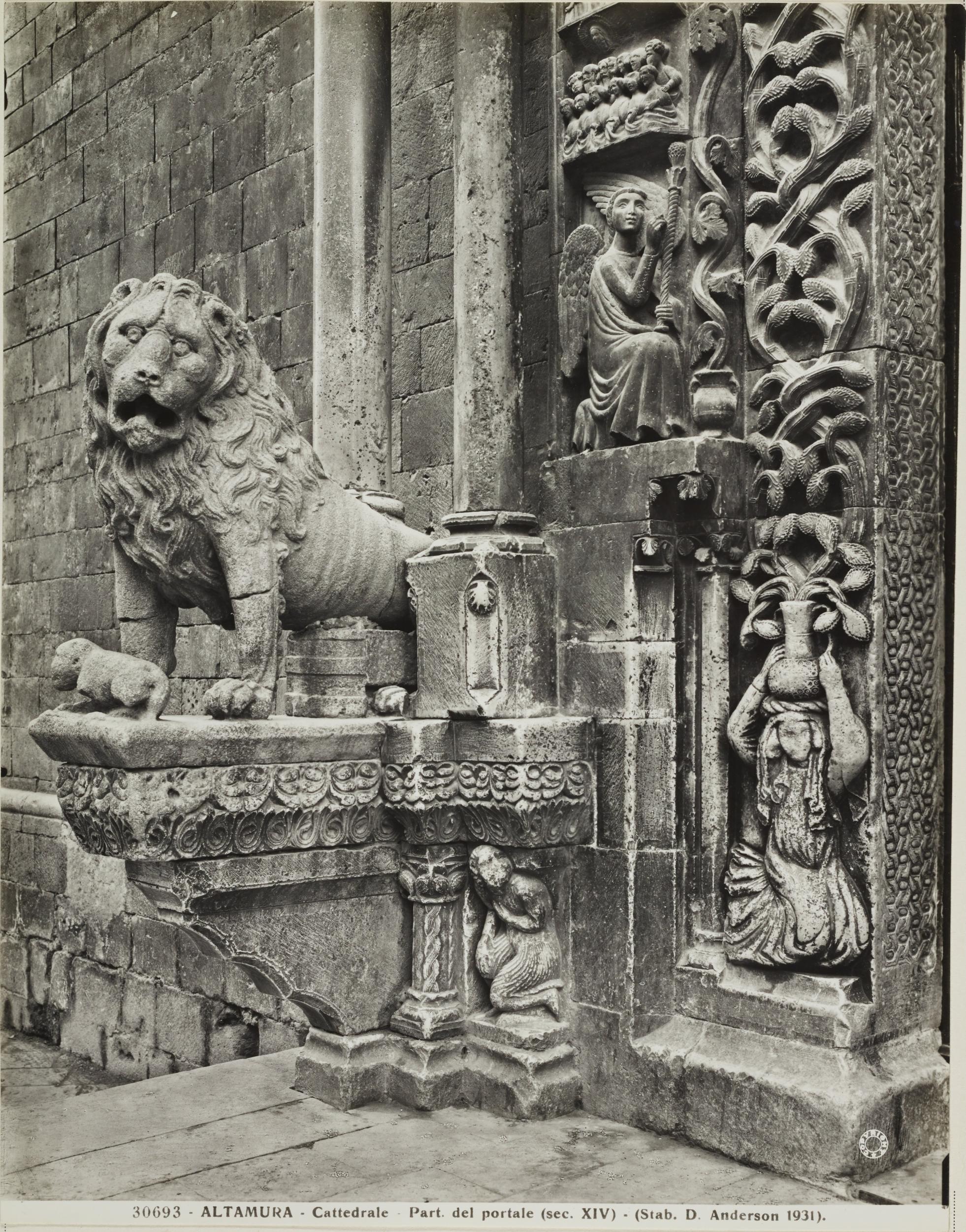 Domenico Anderson, Altamura - Cattedrale di S. Maria Assunta, portale,particolare, 1951-2000, gelatina ai sali d'argento/carta, MPI130828