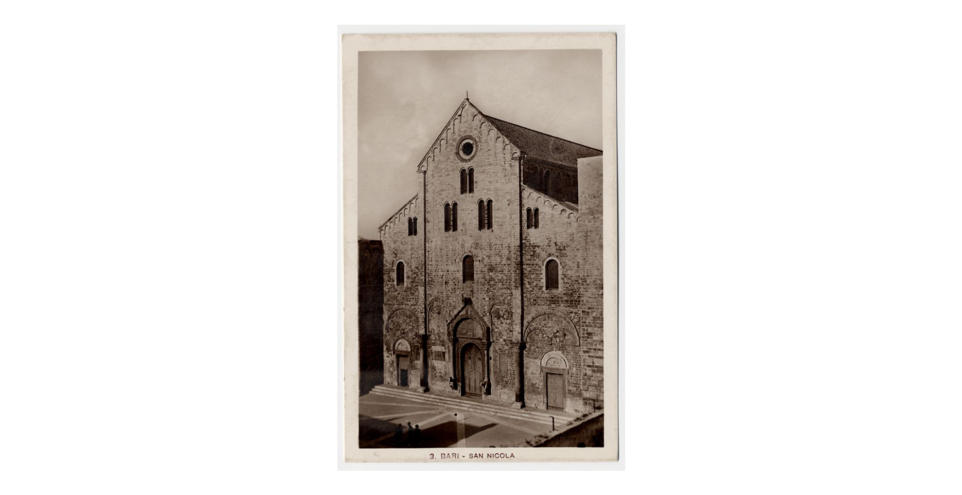 Fotografo non identificato, Bari - Basilica di S. Nicola di Bari, 1936, cartolina, FFC013994