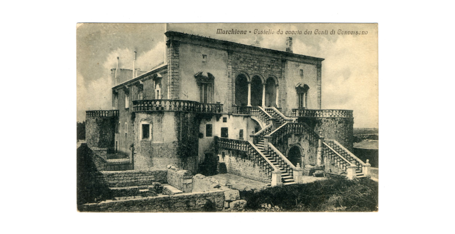 Fotografo non identificato, Conversano - Castello da caccia dei conti di Conversano, 1919, cartolina, FFC040277
