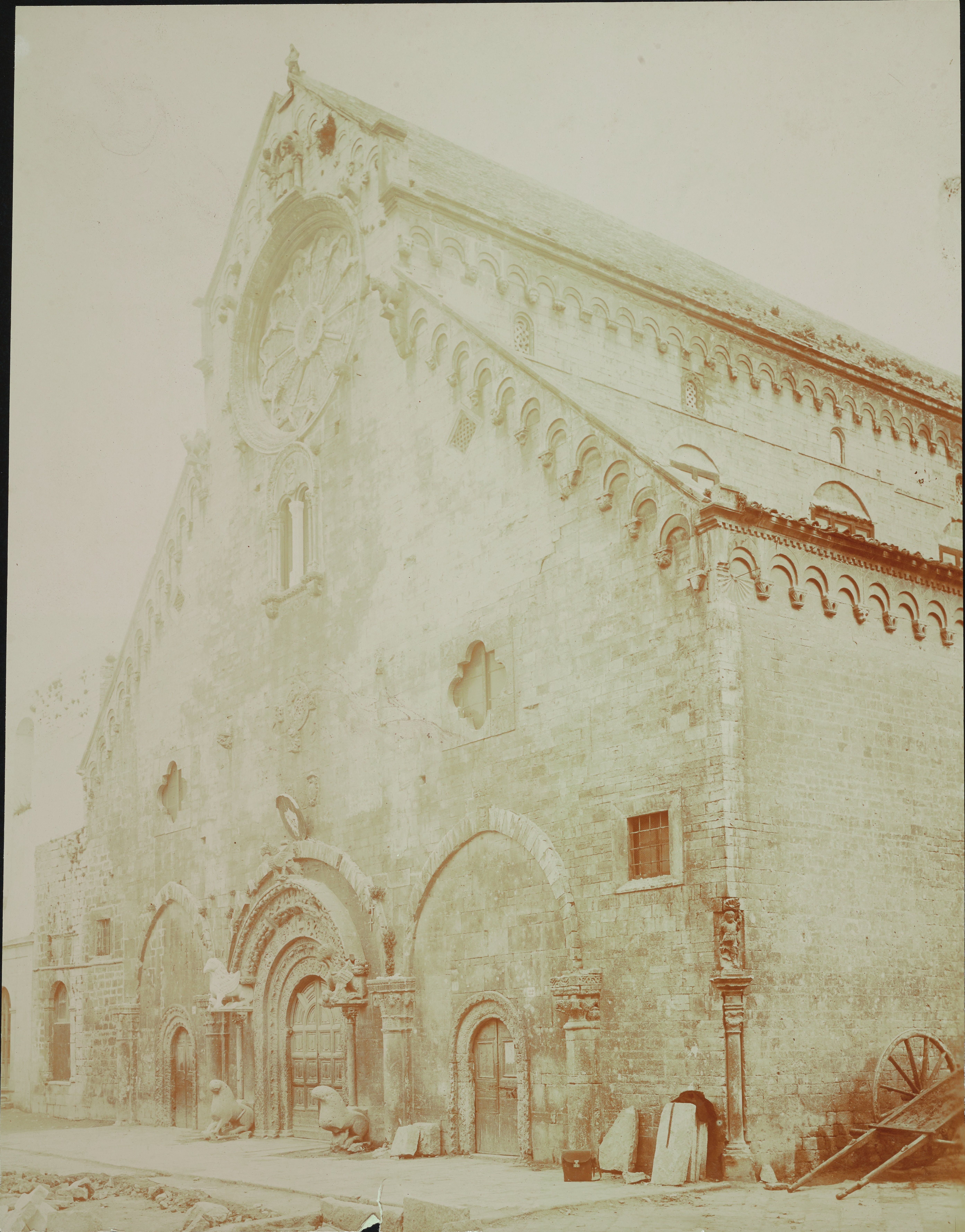 Fotografo non identificato, Ruvo di Puglia - Cattedrale S. Maria Assunta, facciata, 1901-1925, aristotipo, MPI6091649