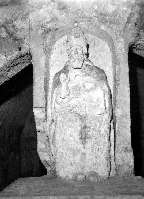 San Cleto benedicente (statua) - ambito Italia meridionale (sec. XIV)