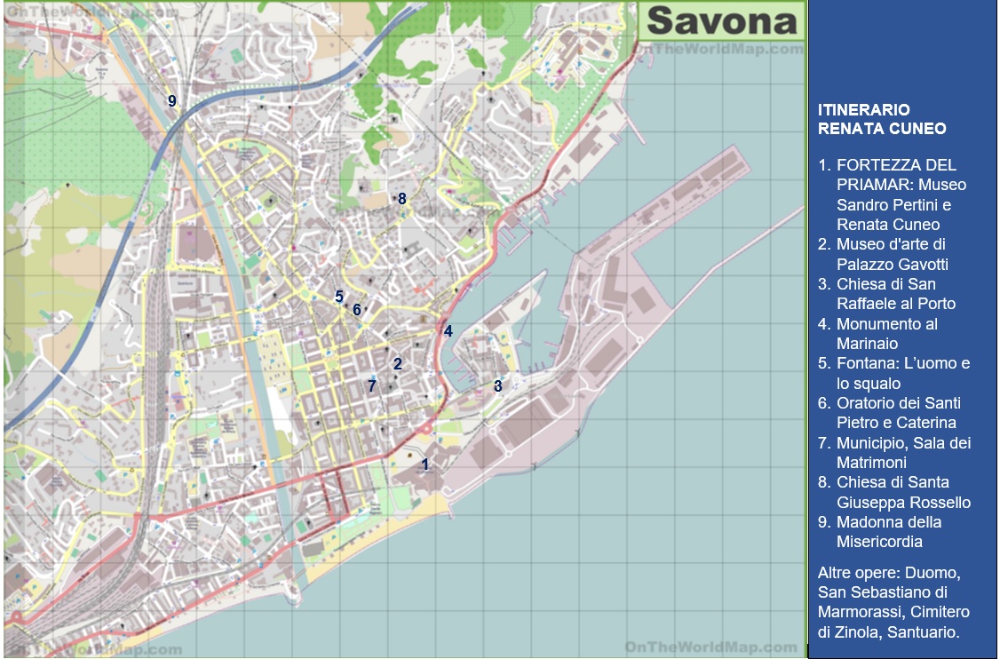 Itinerario Renata Cuneo a Savona, 2021, raster digitale.