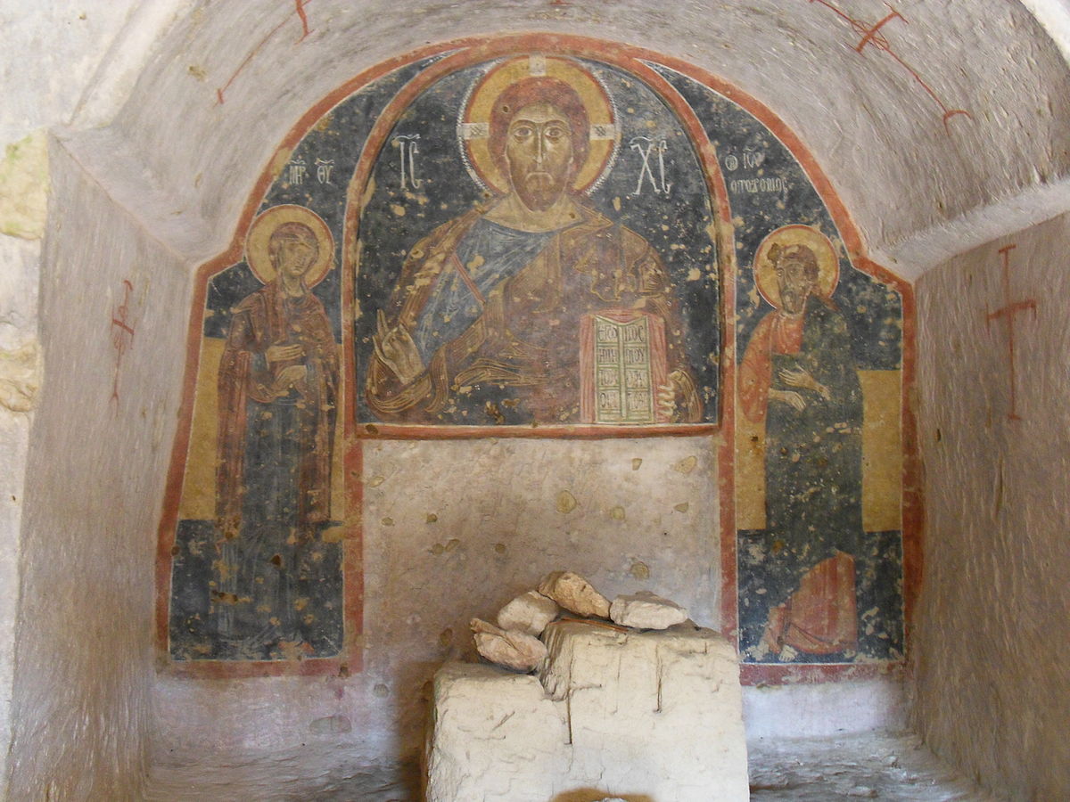 Stefanopiep, Affresco della deesis nella chiesa rupestre di San Nicola - Mottola (TA), 22 September 2009