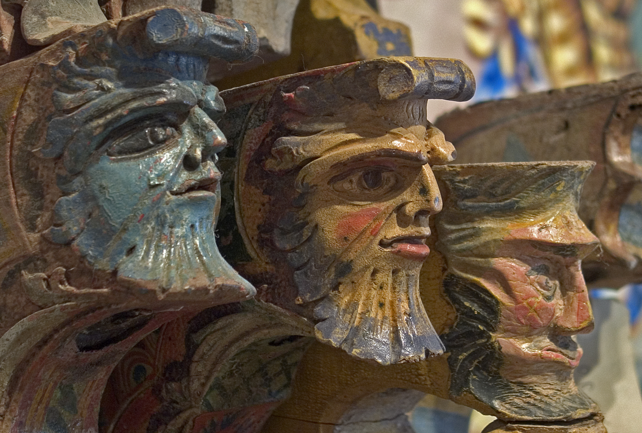 Pedalino, R., Mensole di carretto – particolare mascheroni, scultura in altorilievo, prima metà XX secolo, 2018, fotografia digitale