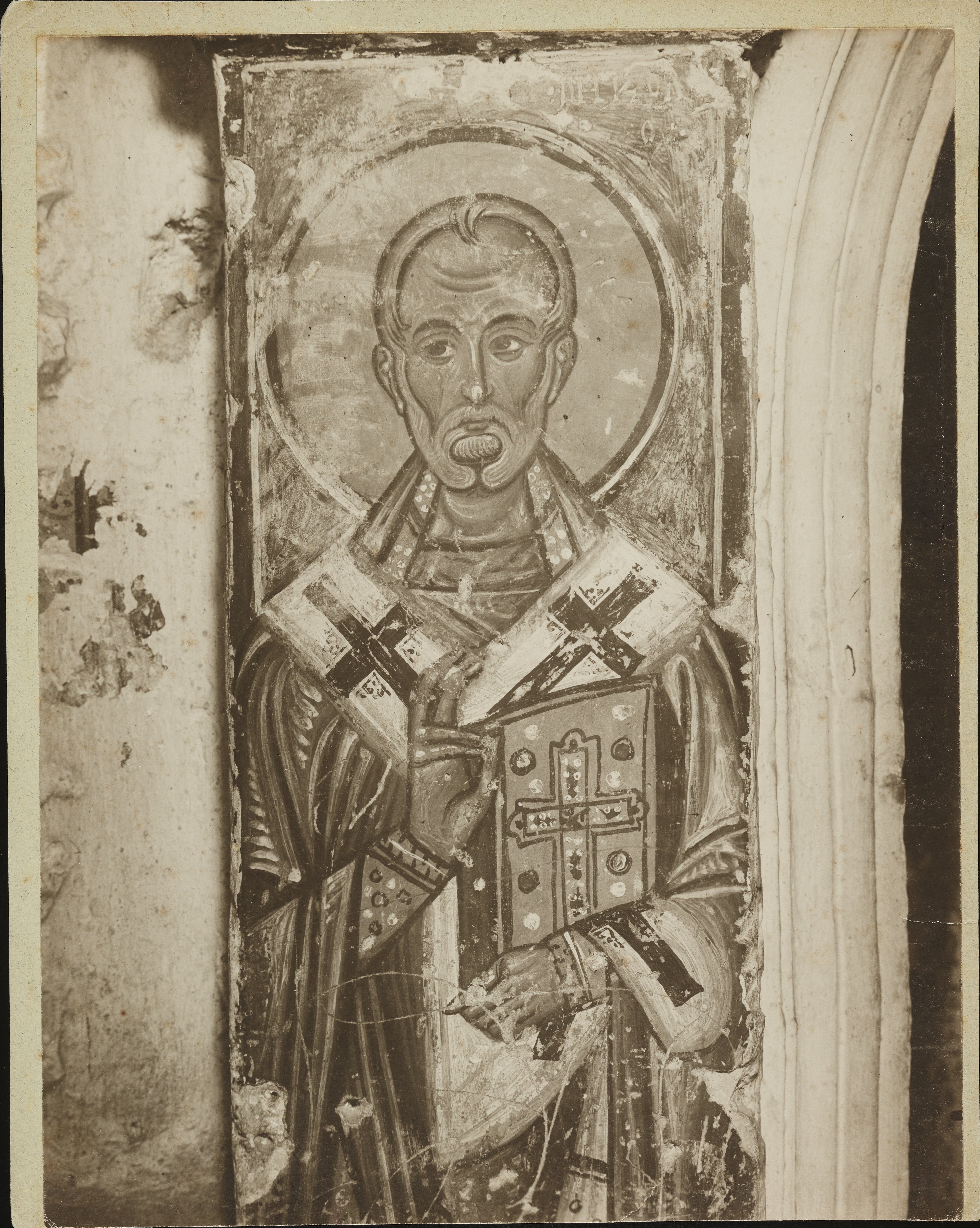 Fotografo non identificato, Brindisi - Chiesa di S. Lucia, affresco nella cripta, 1901-1925, gelatina ai sali d'argento, MPI6019199