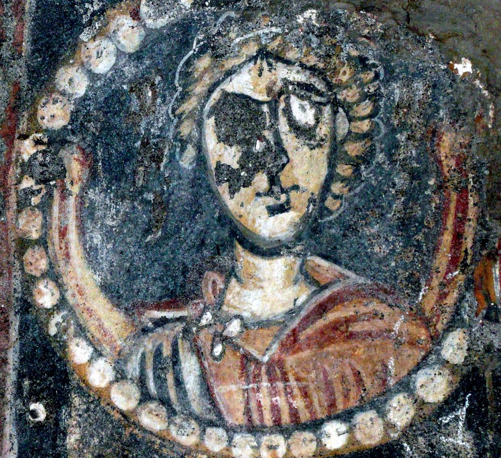 Ignoto, Affresco dell’arcangelo Uriele - Grotta di San Biagio.