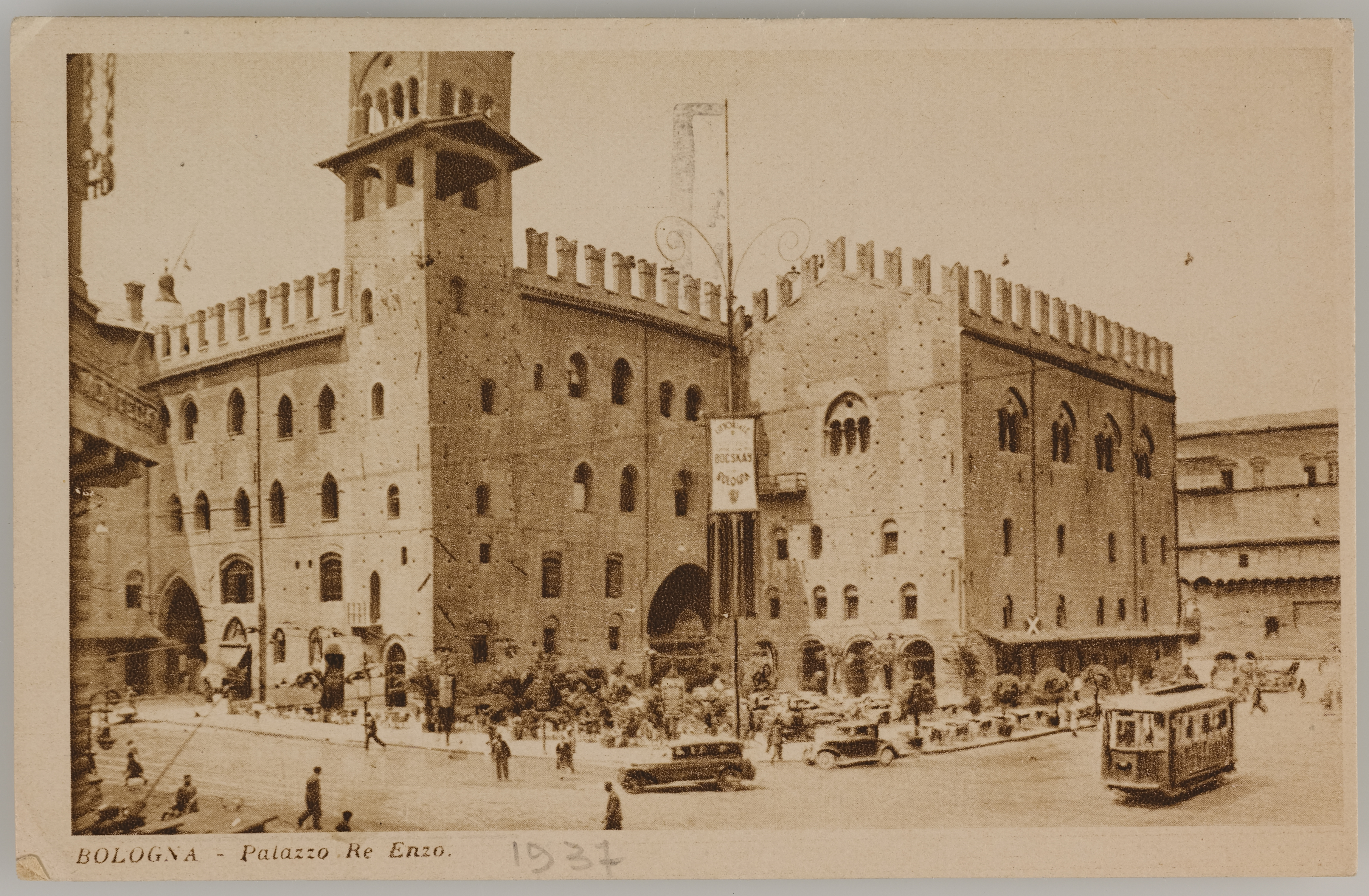 Bologna - Palazzo Re Enzo, 1937, stampa fotomeccanica/ cartolina postale, DVC000164