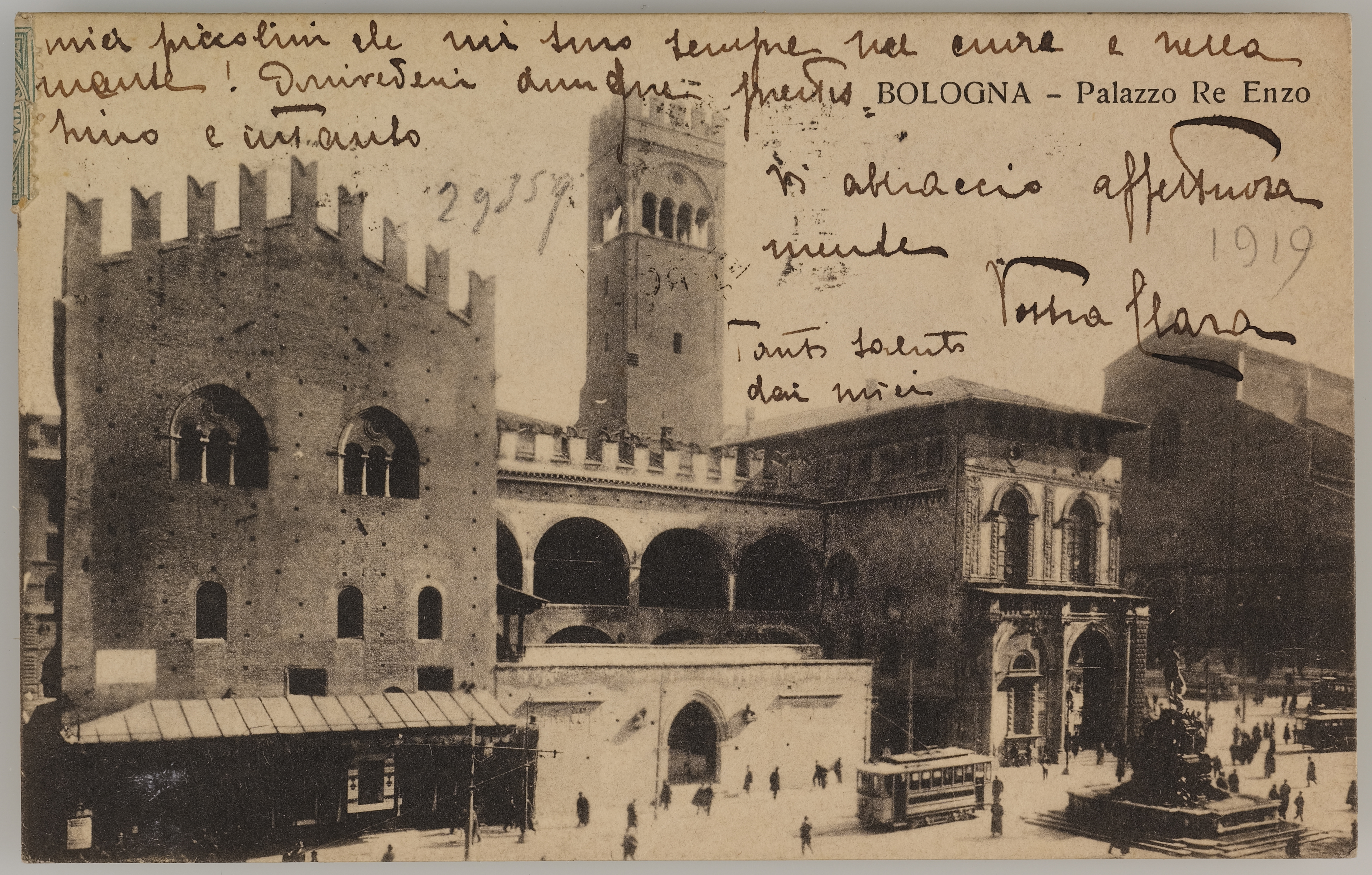Fotografo non identificato, Bologna - Palazzo Re Enzo, 1919, stampa fotomeccanica/ cartolina postale, DVC000192