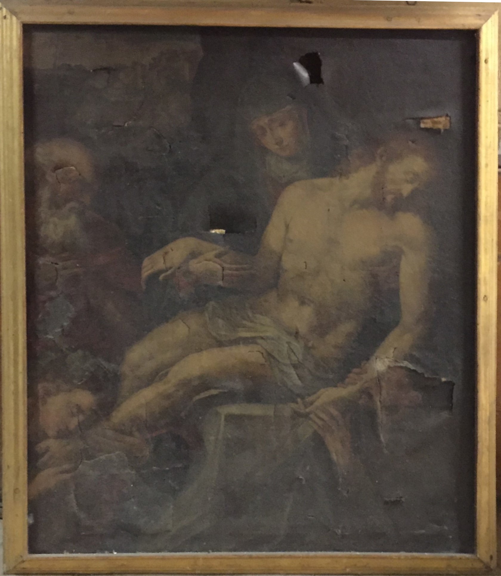 Pier Paolo Menzocchi, Cristo deposto, 1570 ca., olio su tela, cm 97x78.5, Forlì, Istituto Prati, 0800052296 (prima del restauro)