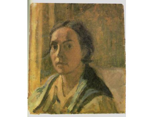 Ciamarra, Elena, Ritratto di donna, Autoritratto, sec. XX; 1955 – 1960; altezza 50 cm, larghezza 35 cm; cartone/ pittura a olio