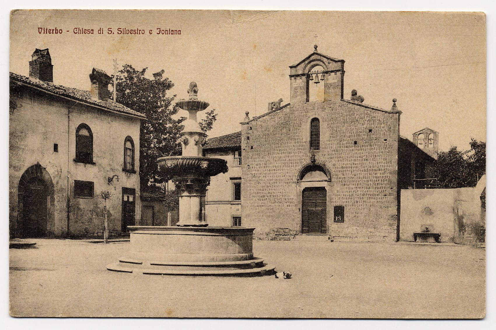 Fotografo non identificato, Viterbo – Chiesa di S. Silvestro e Fontana, 1920-1930, FFC006134